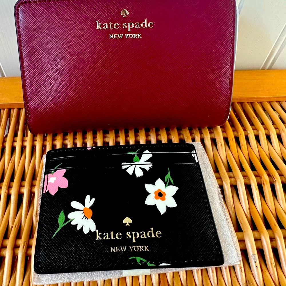 NWOT Kate Spade bundle zippy around wallet and floral card holder